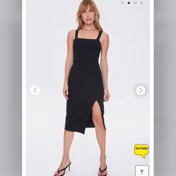 NWT Black Midi Dress with Slit - Picture 1 of 8